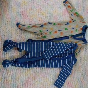 2 Pair 3-6 mo Cat and Jack Zip Footie Jams